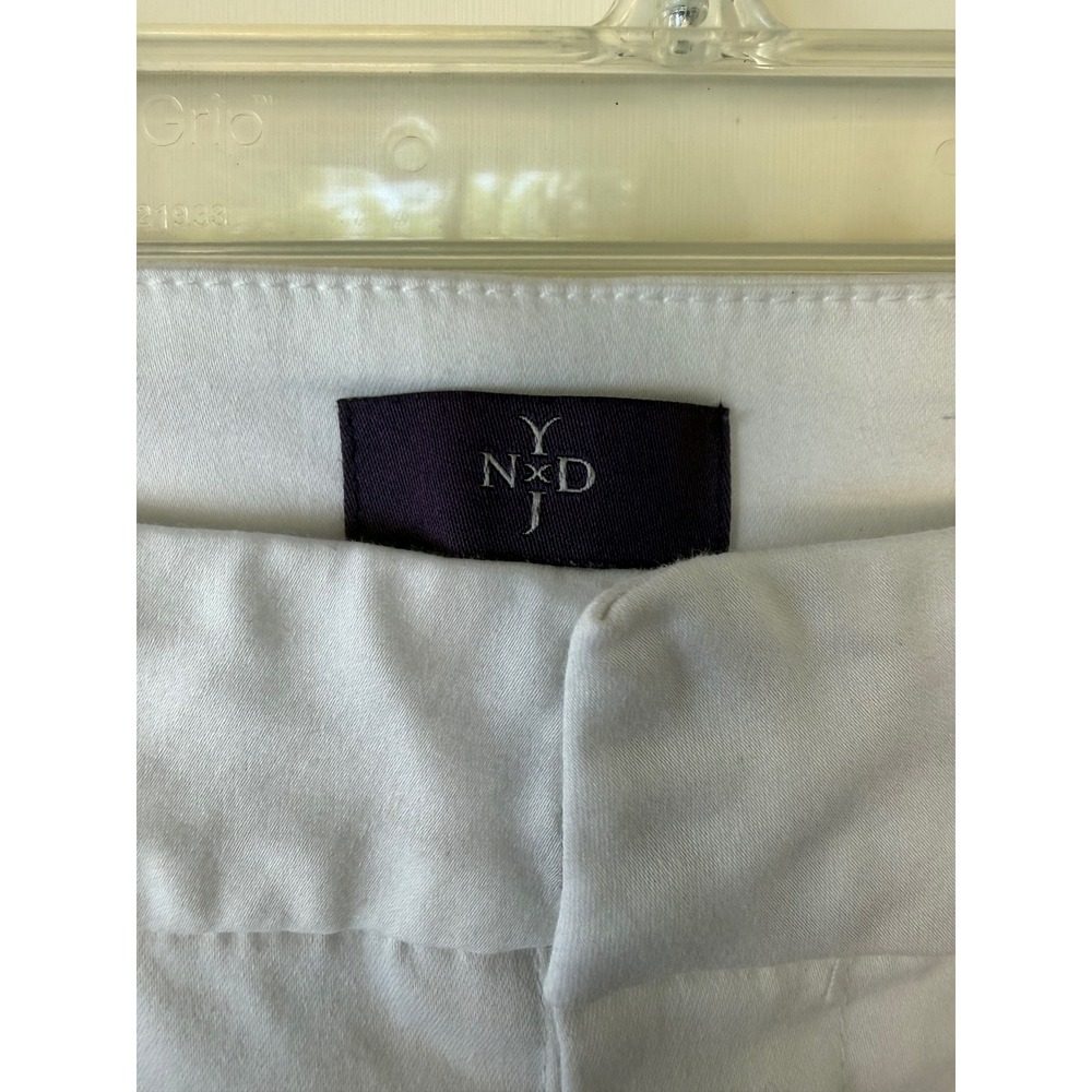NYDJ women twill sz 14 flat front white ankle-length pants cocktail party shower - Picture 2 of 8